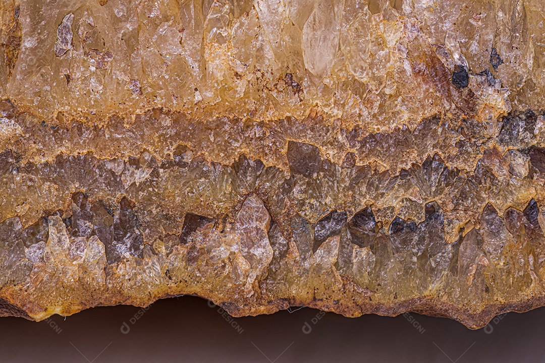 Detalhes de um fragmento de um geodo de cristal de quartzo