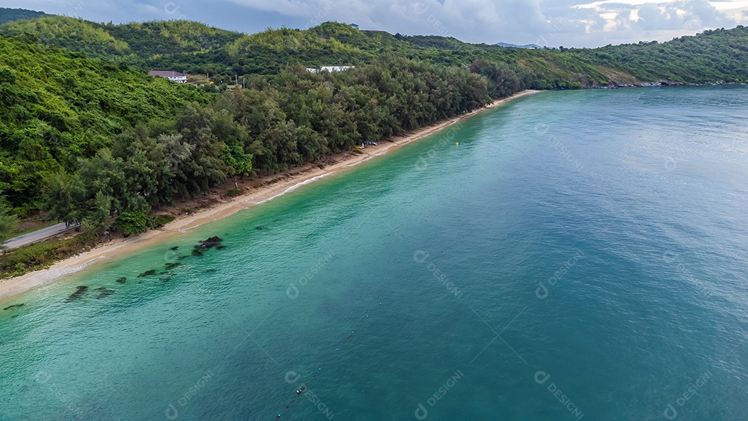 Vista aérea paisagem da água Mar