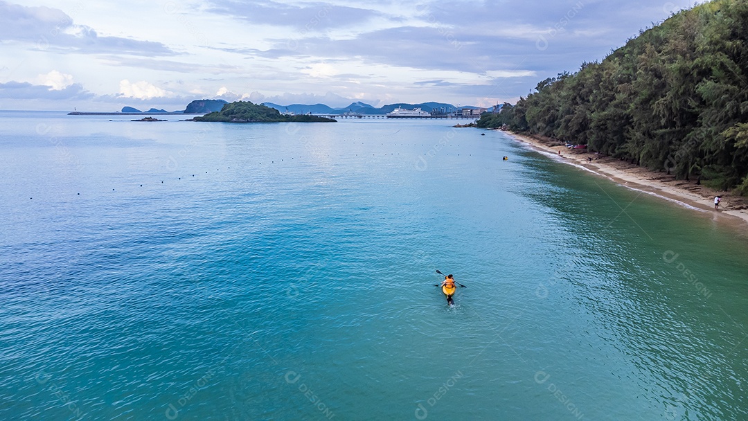 Vista aérea paisagem da água Mar