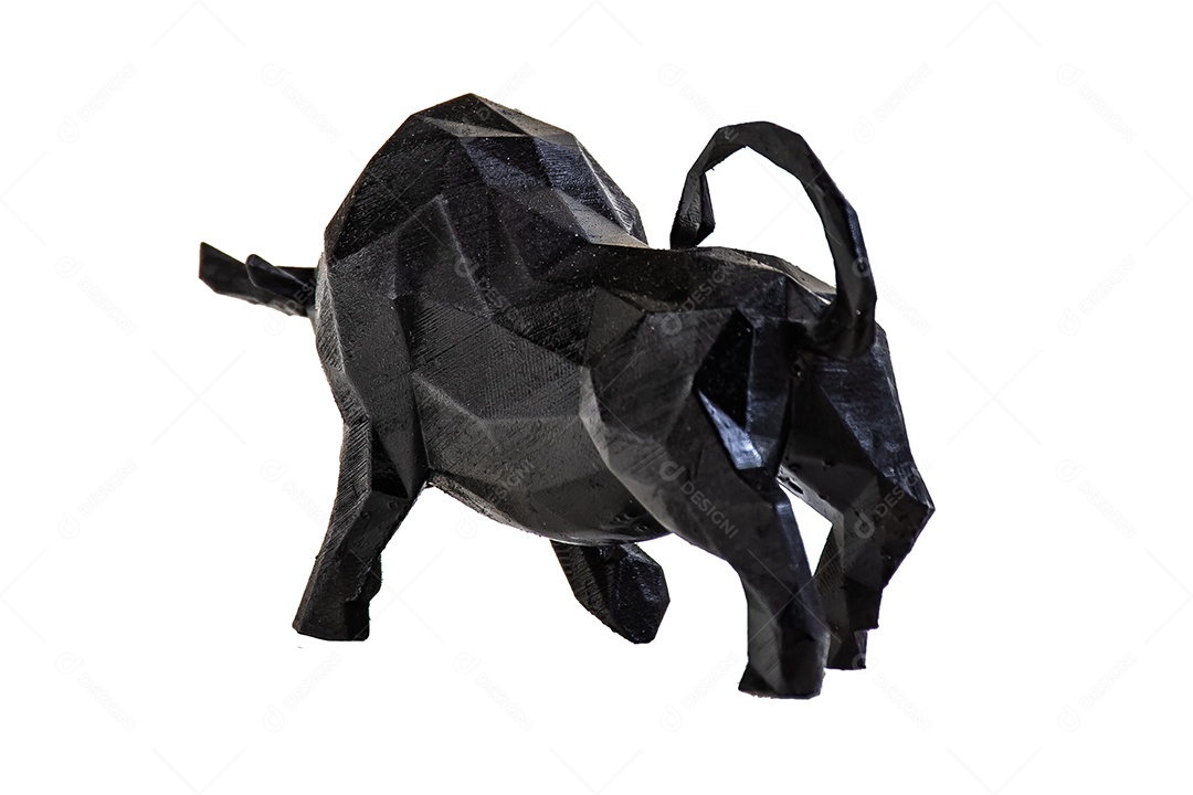 Touro preto sobre fundo branco