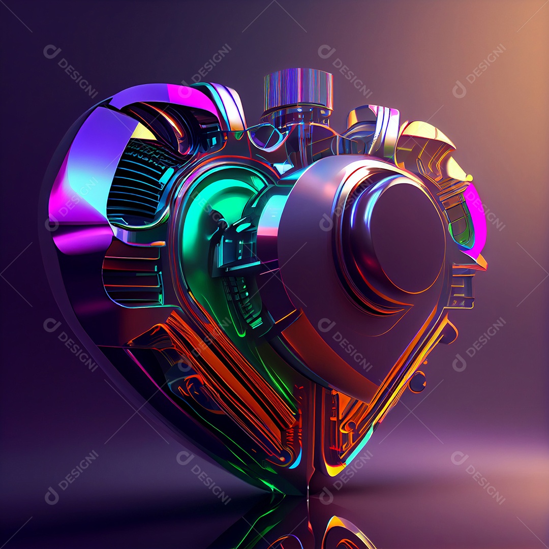 Coração artificial colorido