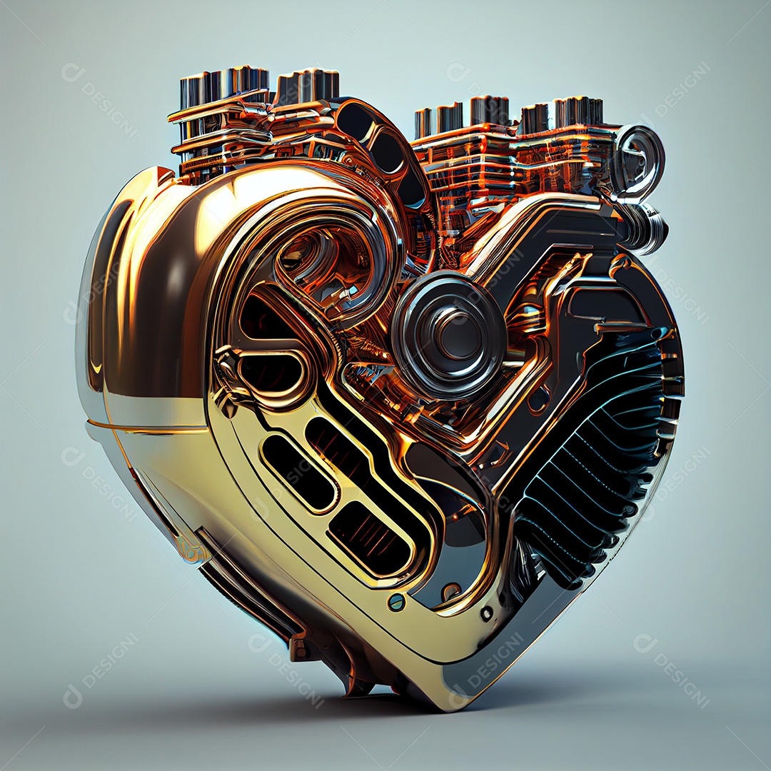 Coração artificial colorido