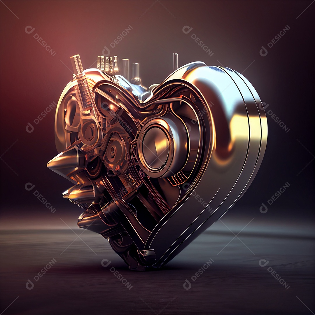 Coração artificial colorido