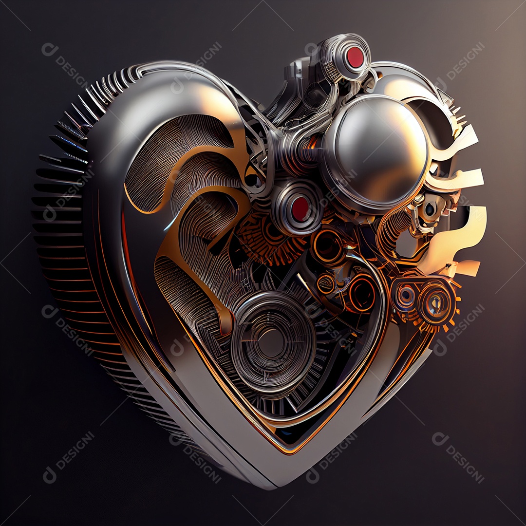 Coração artificial colorido