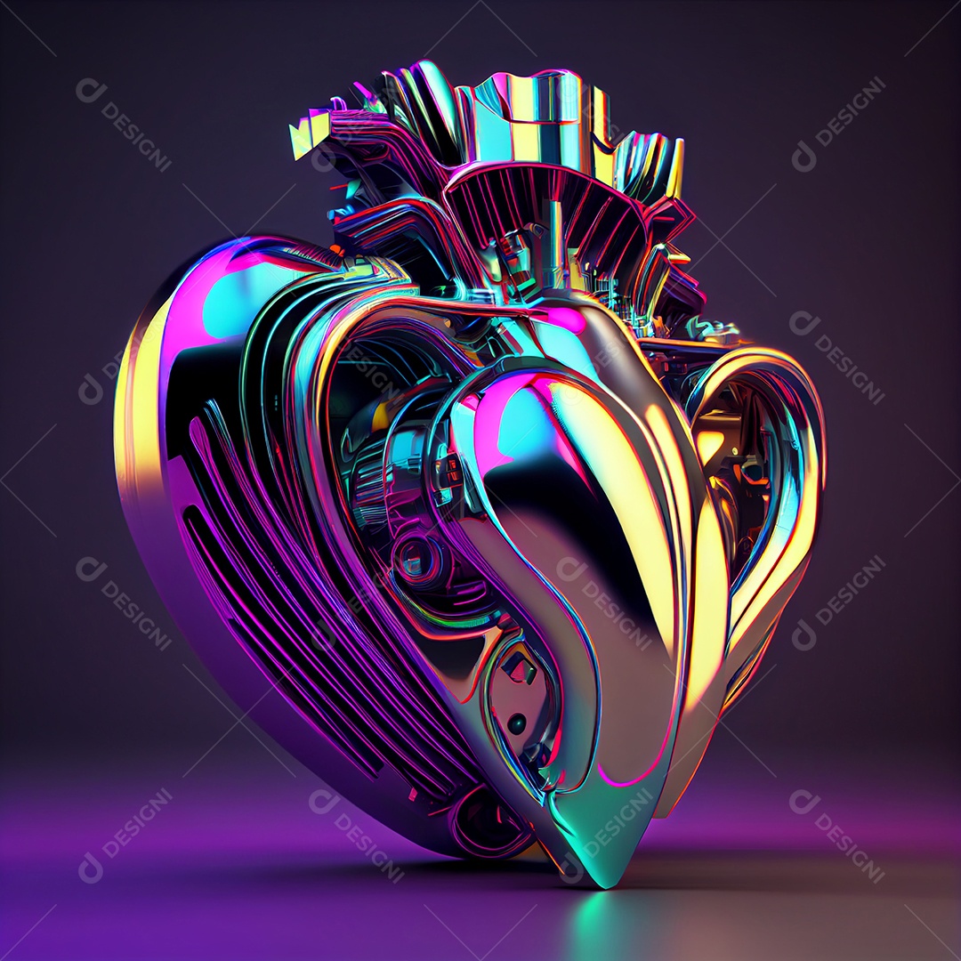 Coração artificial colorido