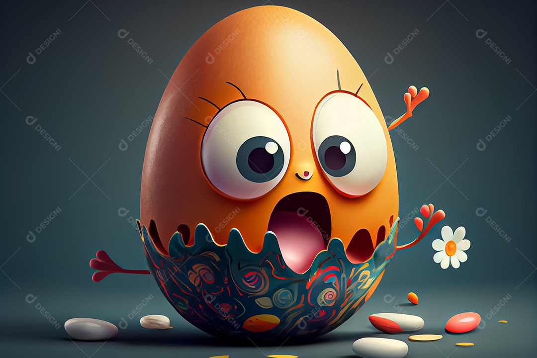 Ovo de páscoa feliz dos desenhos animados