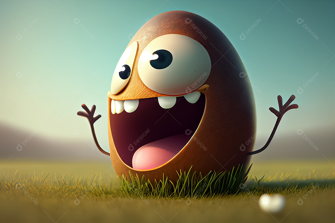 Ovo de páscoa feliz dos desenhos animados