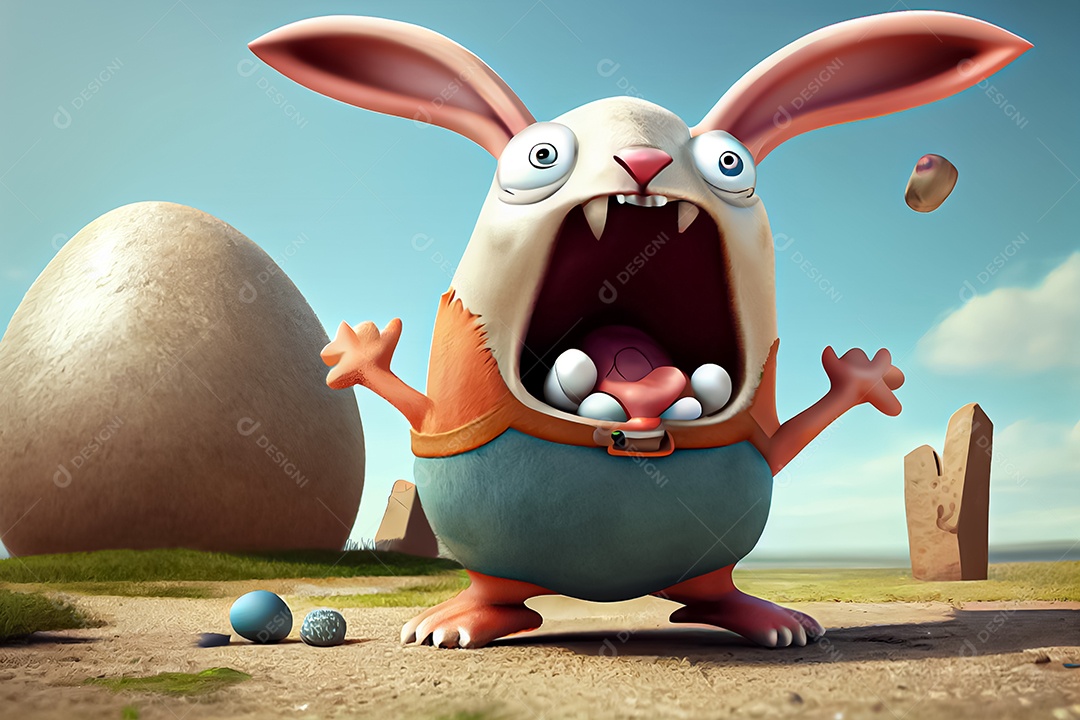 Coelho de páscoa feliz dos desenhos animados