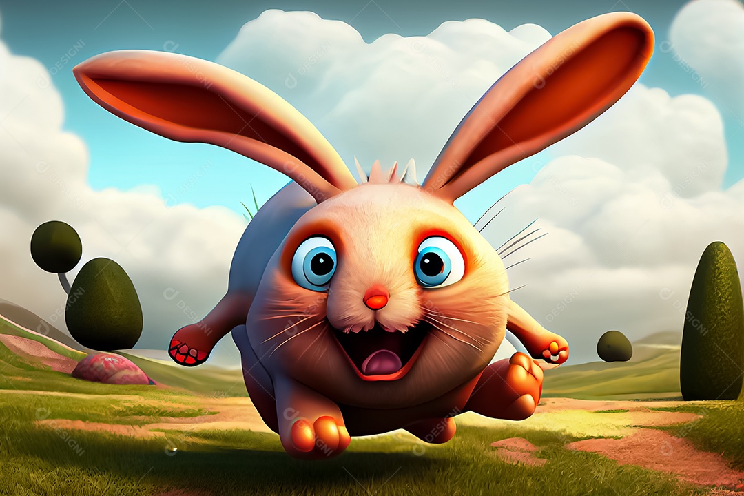 Coelho de páscoa feliz dos desenhos animados