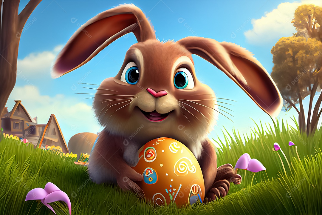 Coelho de páscoa feliz dos desenhos animados