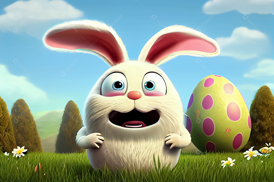 Coelho de páscoa feliz dos desenhos animados