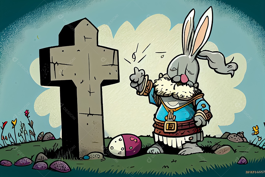 Coelho de páscoa feliz dos desenhos animados