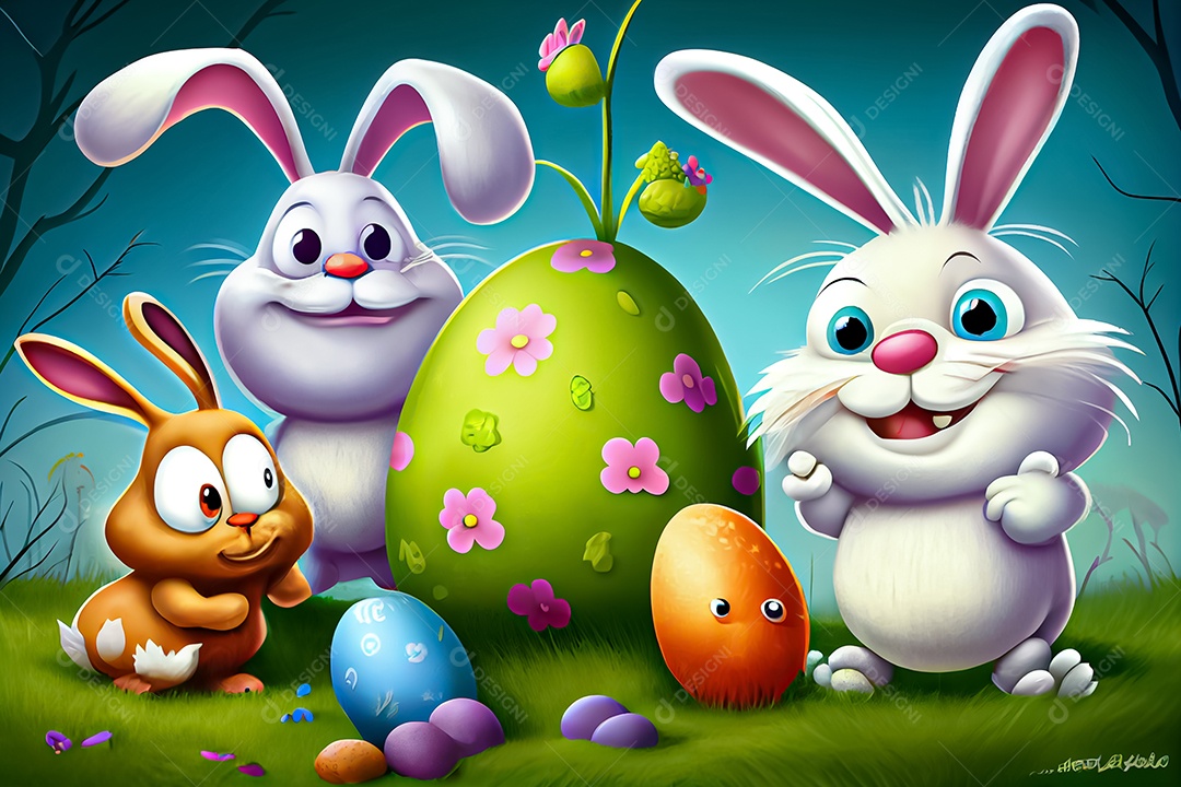 Coelho de páscoa feliz dos desenhos animados