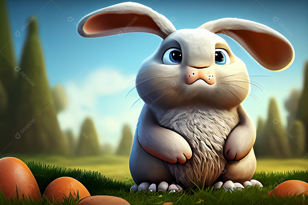Coelho de páscoa feliz dos desenhos animados