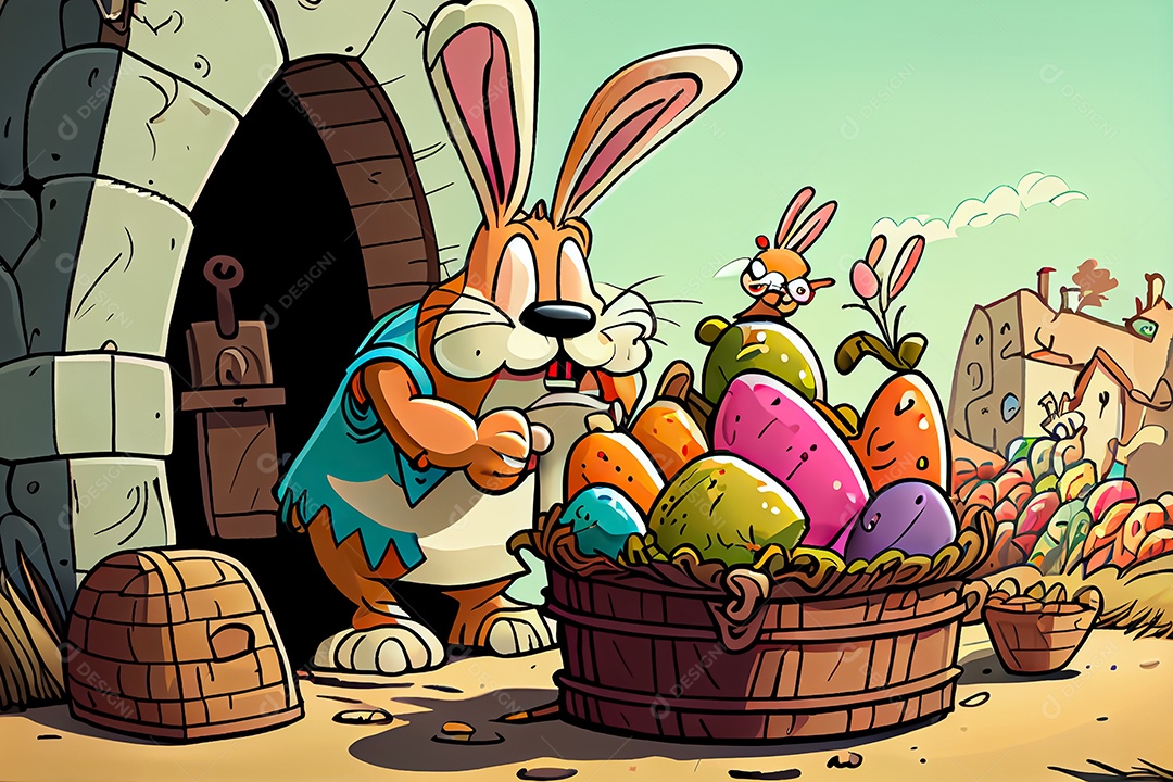 Coelho de páscoa feliz dos desenhos animados