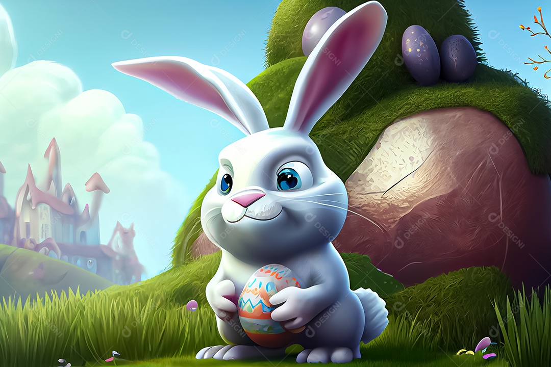 Coelho de páscoa feliz dos desenhos animados