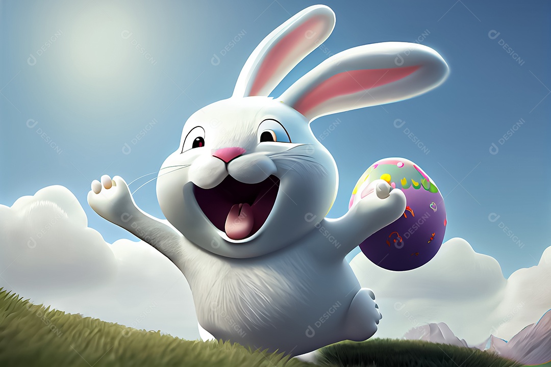 Coelho de páscoa feliz dos desenhos animados