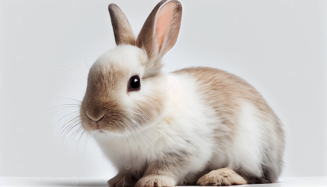 Coelho com fundo branco feliz páscoa