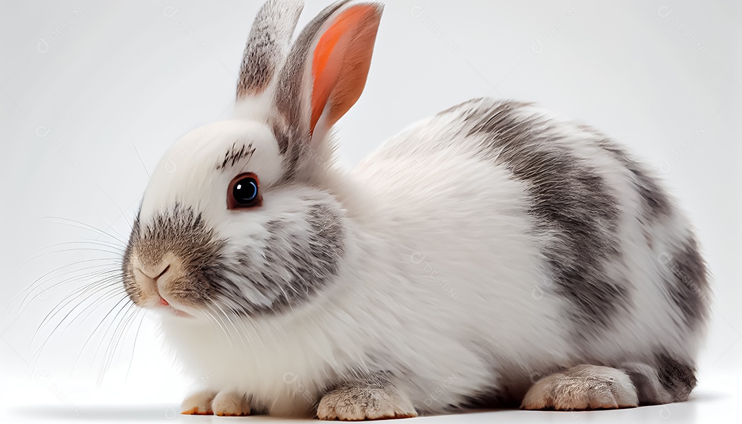 Coelho com fundo branco feliz páscoa