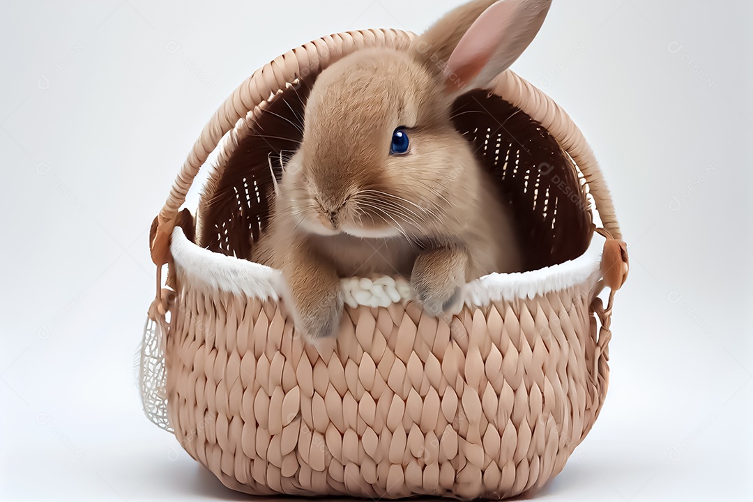 Coelho com fundo branco feliz páscoa