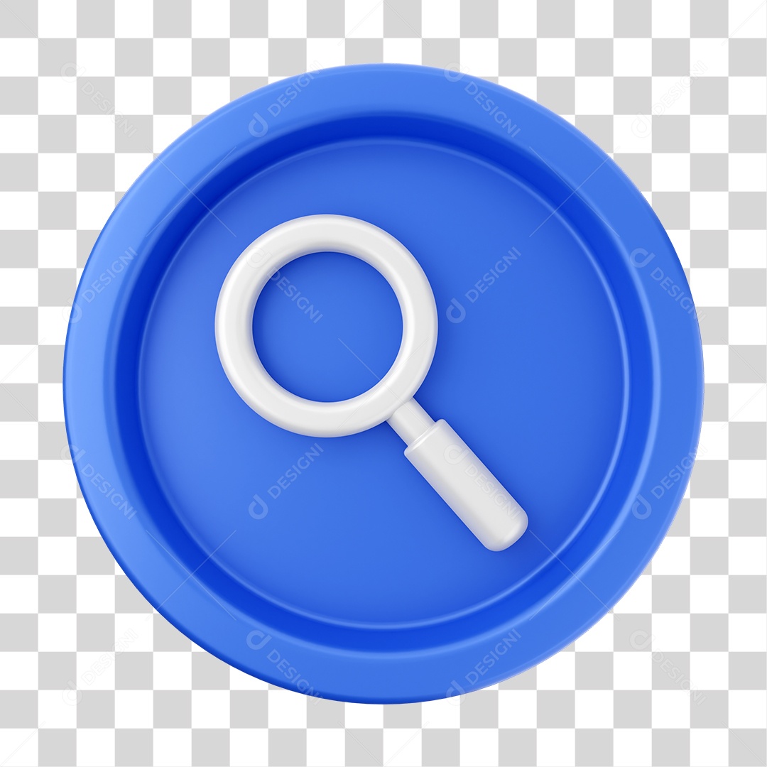 Elemento 3D Interface de Usuário Lupa para Composição PNG Transparente