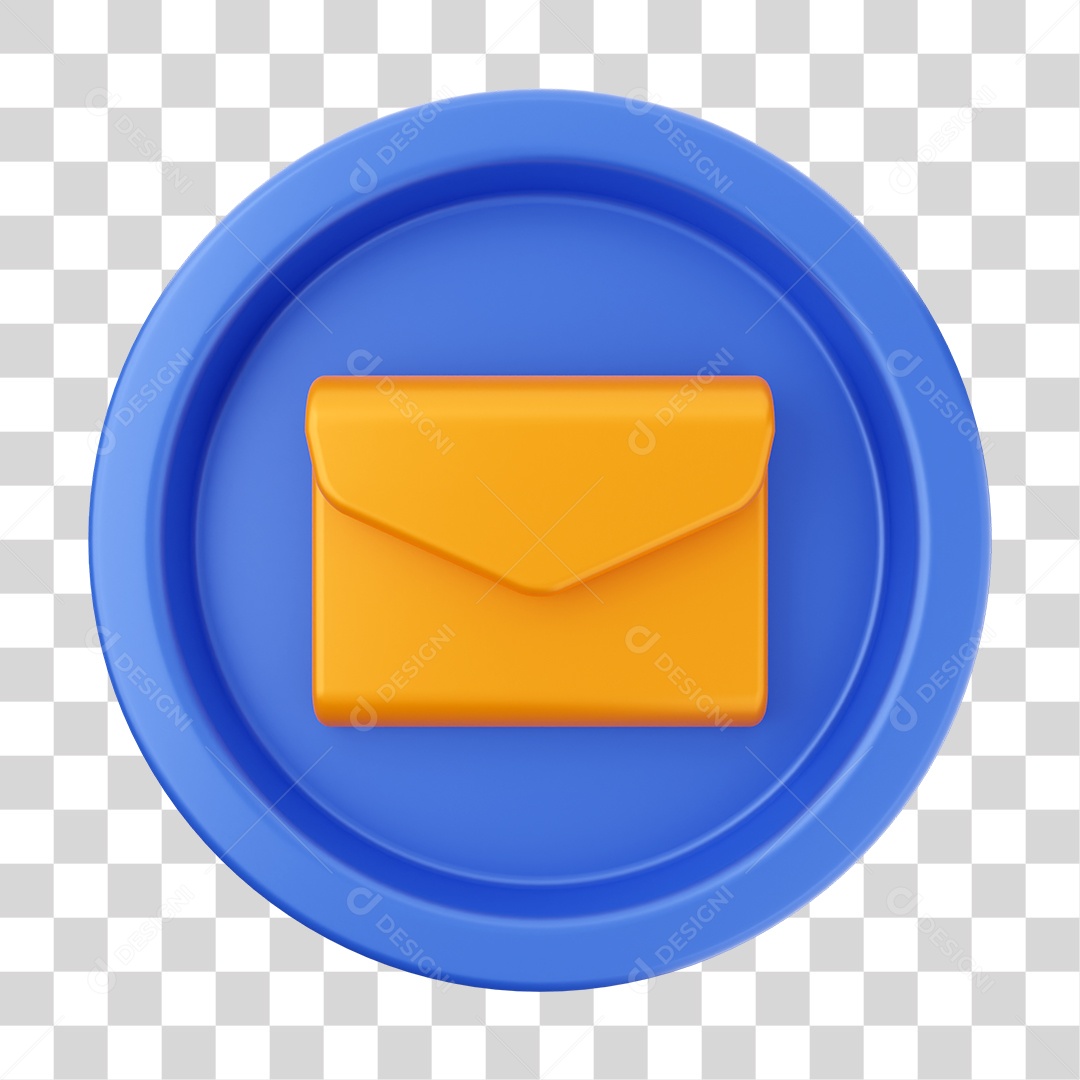 Elemento 3D Interface de Usuário Carta para Composição PNG Transparente