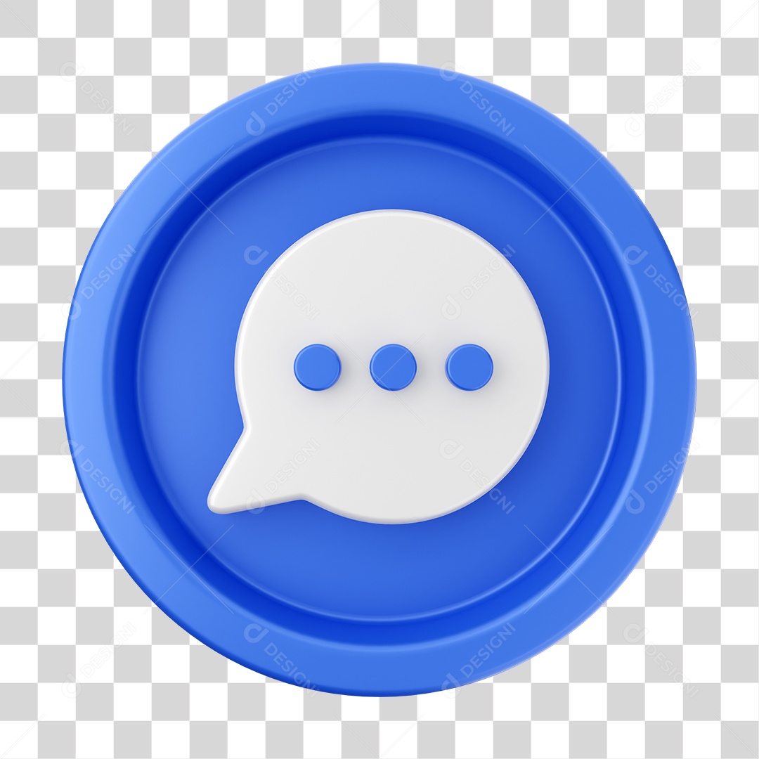 Elemento 3D Interface de Usuário Mensagem para Composição PNG Transparente