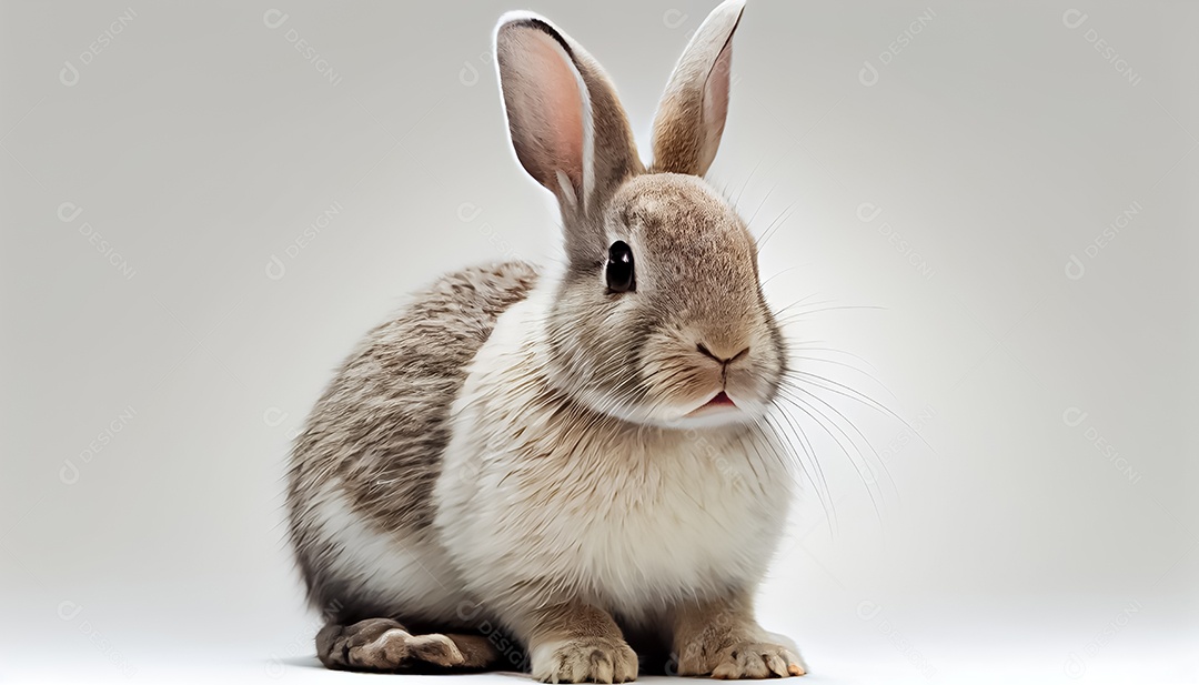 Coelho com fundo branco feliz páscoa