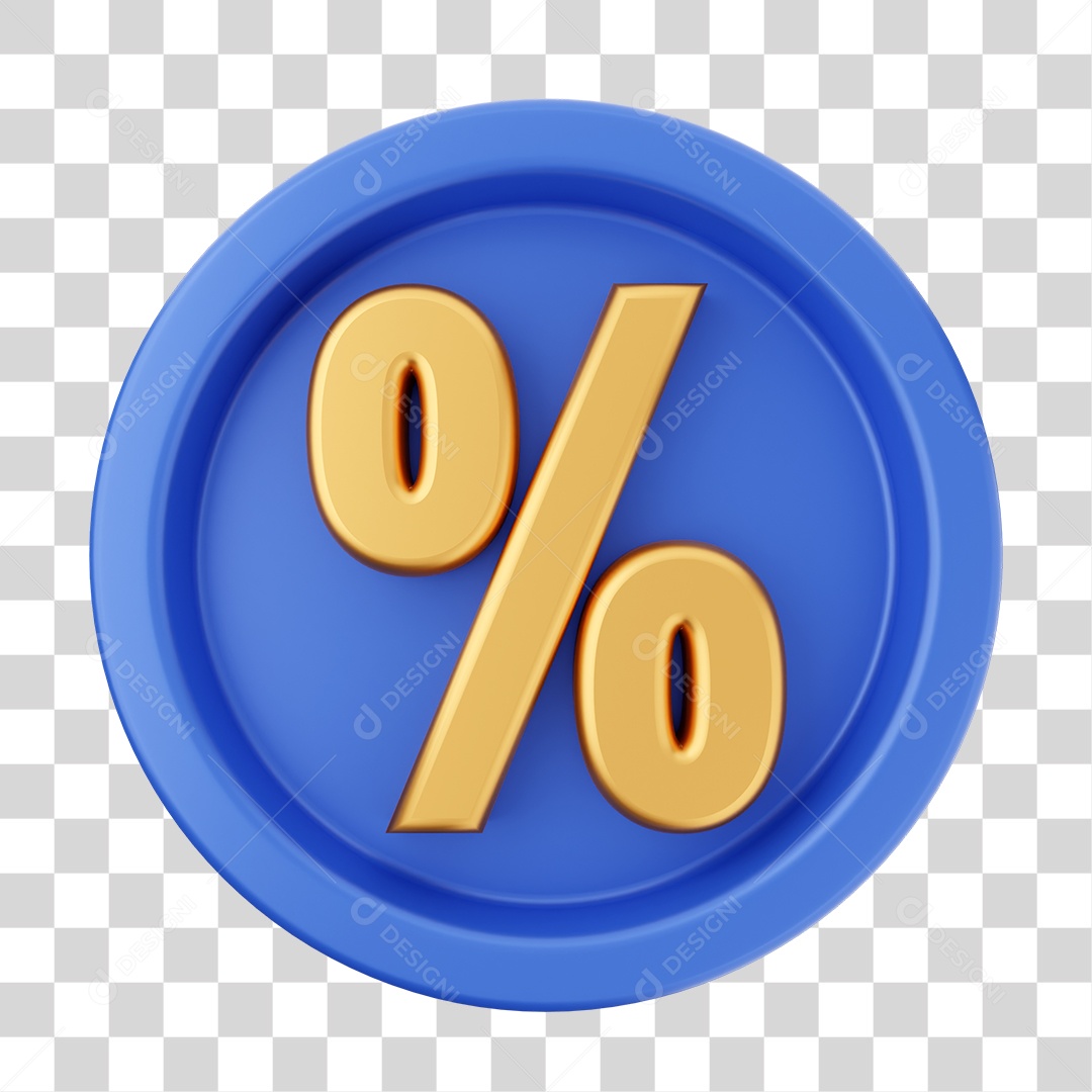 Elemento 3D Interface de Usuário Porcentagem para Composição PNG Transparente