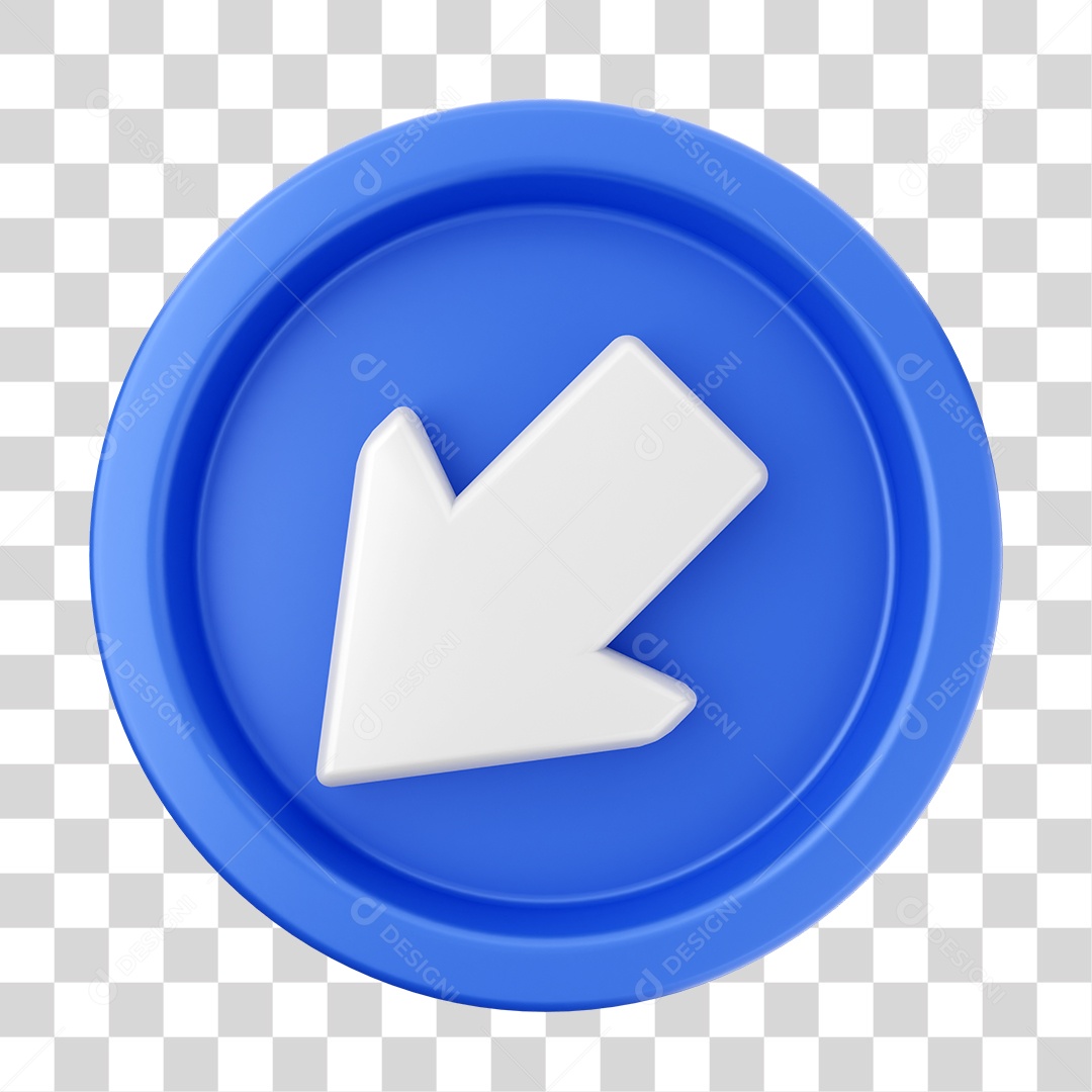 Elemento 3D Interface de Usuário Setas para Composição PNG Transparente