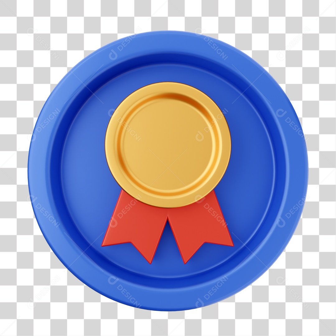 Elemento 3D Interface de Usuário Medalha para Composição PNG Transparente