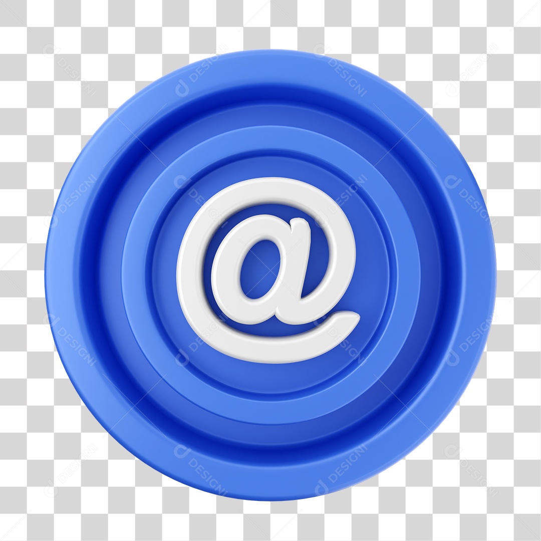 Elemento 3D Interface de Usuário @ para Composição PNG Transparente