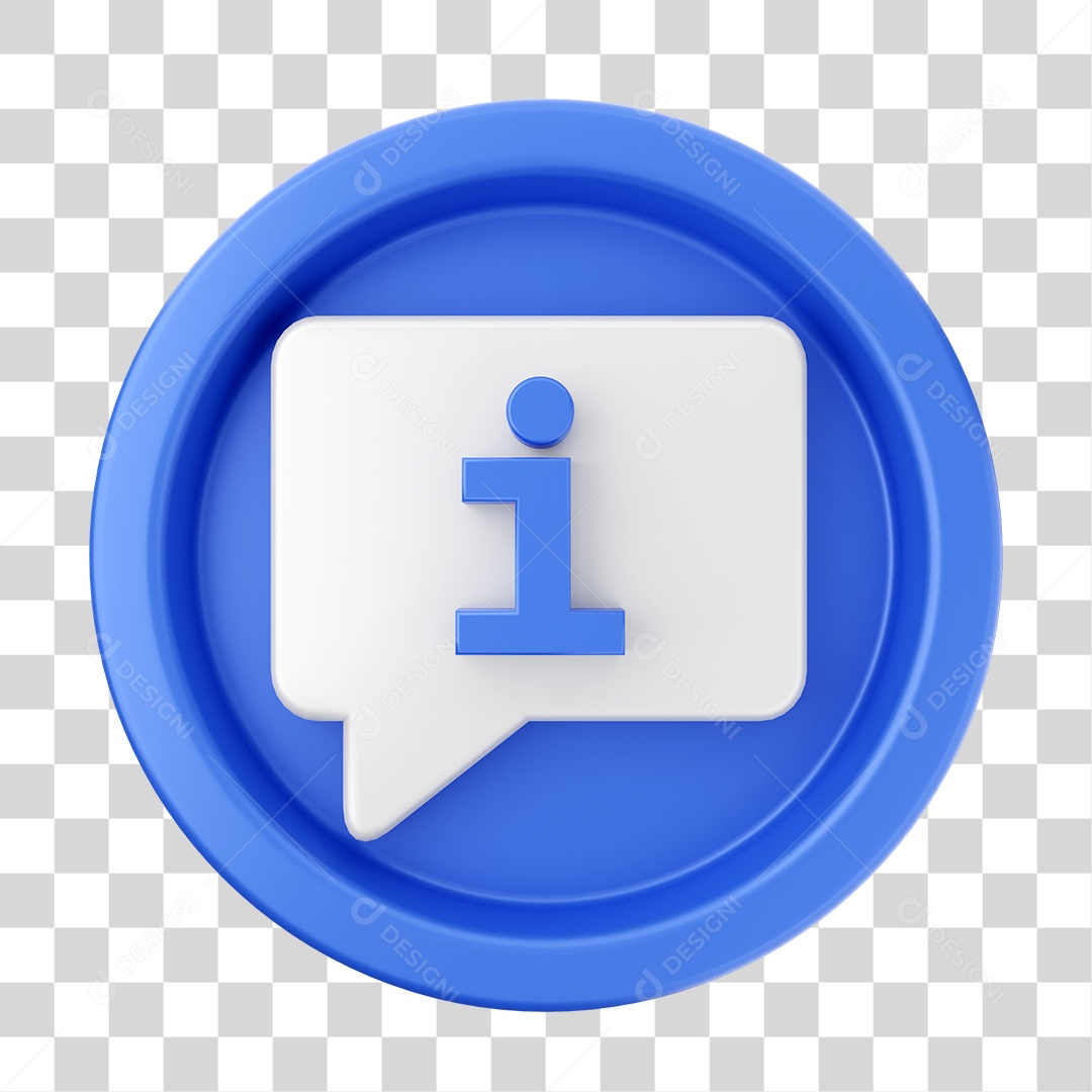 Elemento 3D Interface de Usuário Mensagem para Composição PNG Transparente