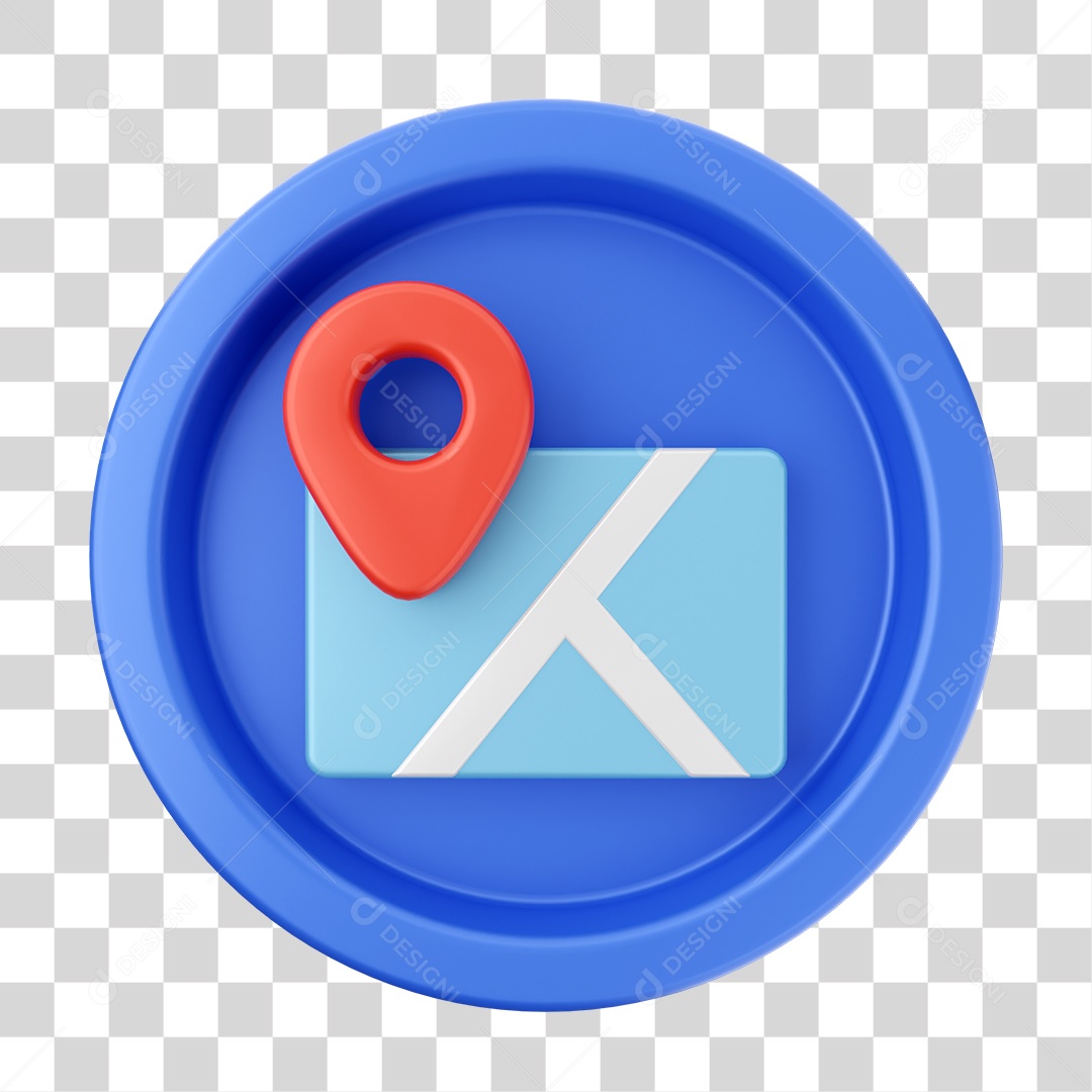 Elemento 3D Interface de usuário Pin de Localização para Composição PNG Transparente