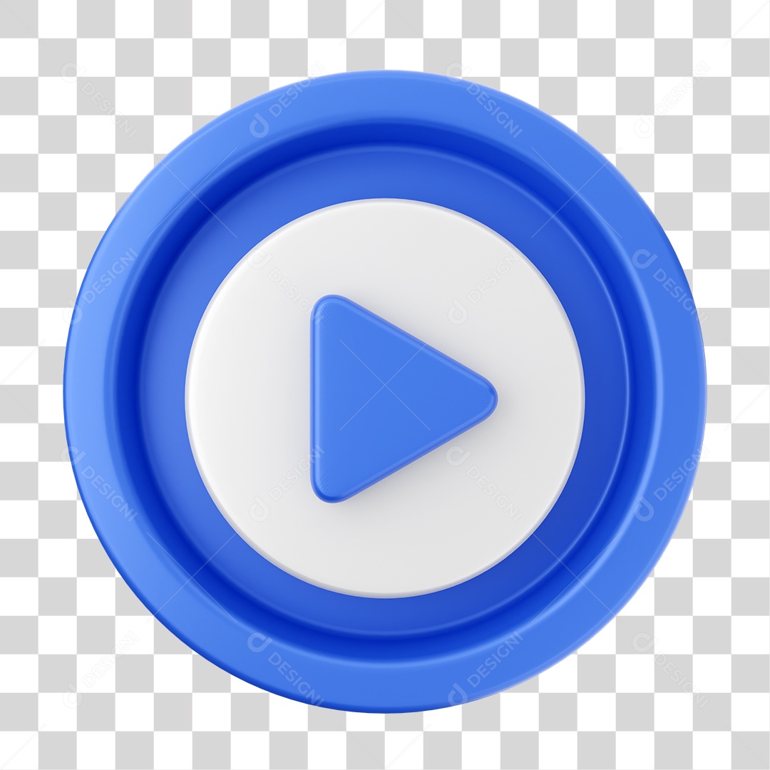 Elemento 3D Interface de usuário Play para Composição PNG Transparente