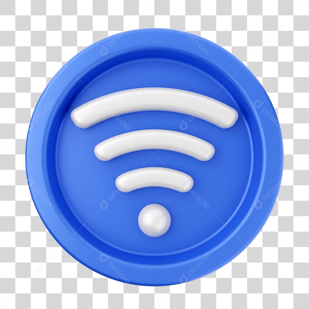 Elemento 3D Interface de usuário Sinal de Wi-fi para Composição PNG Transparente