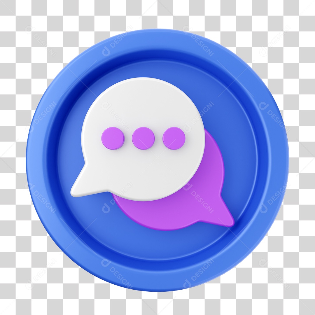 Elemento 3D Interface de usuário Mensagem para Composição PNG Transparente