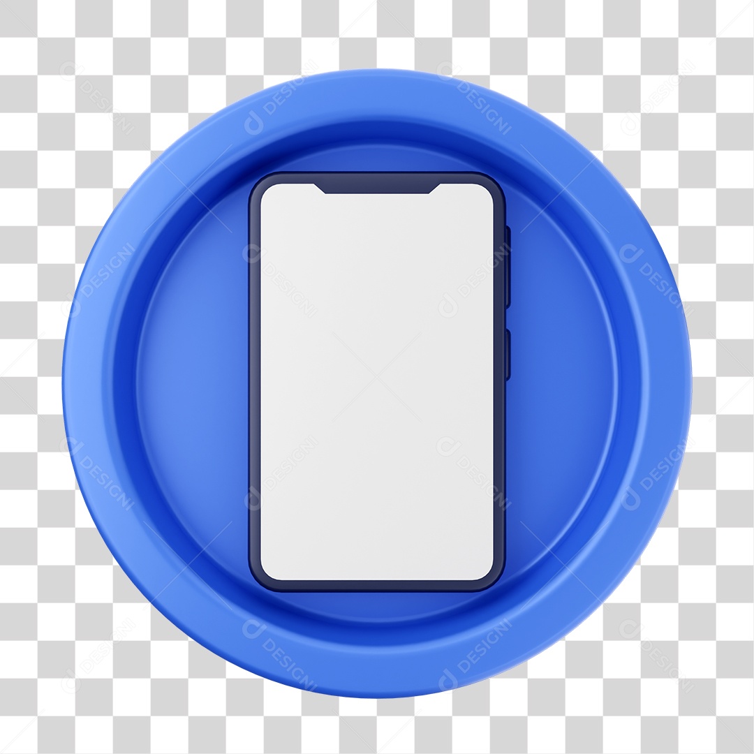 Elemento 3D Interface de usuário Celular para Composição PNG Transparente