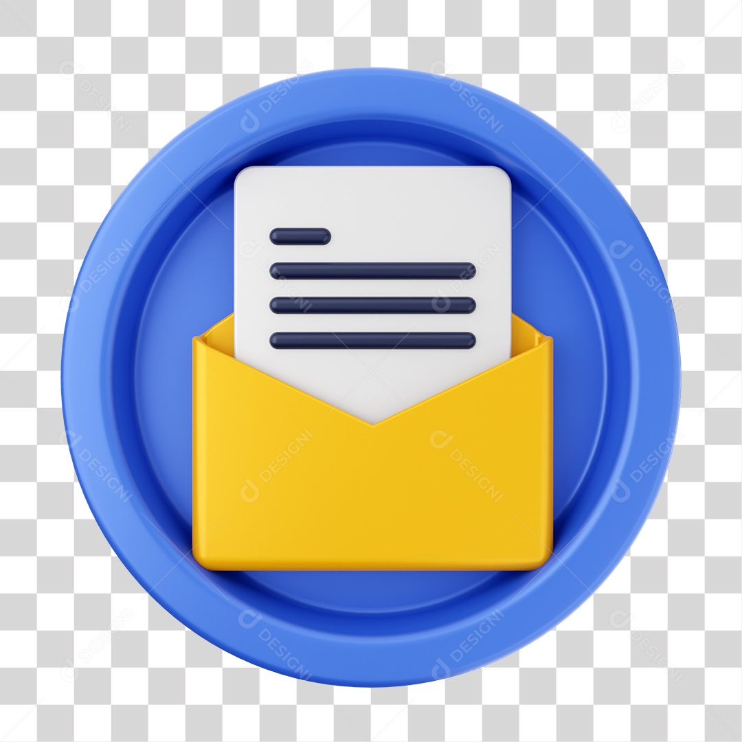 Elemento 3D Interface de usuário Pasta de Arquivo para Composição PNG Transparente