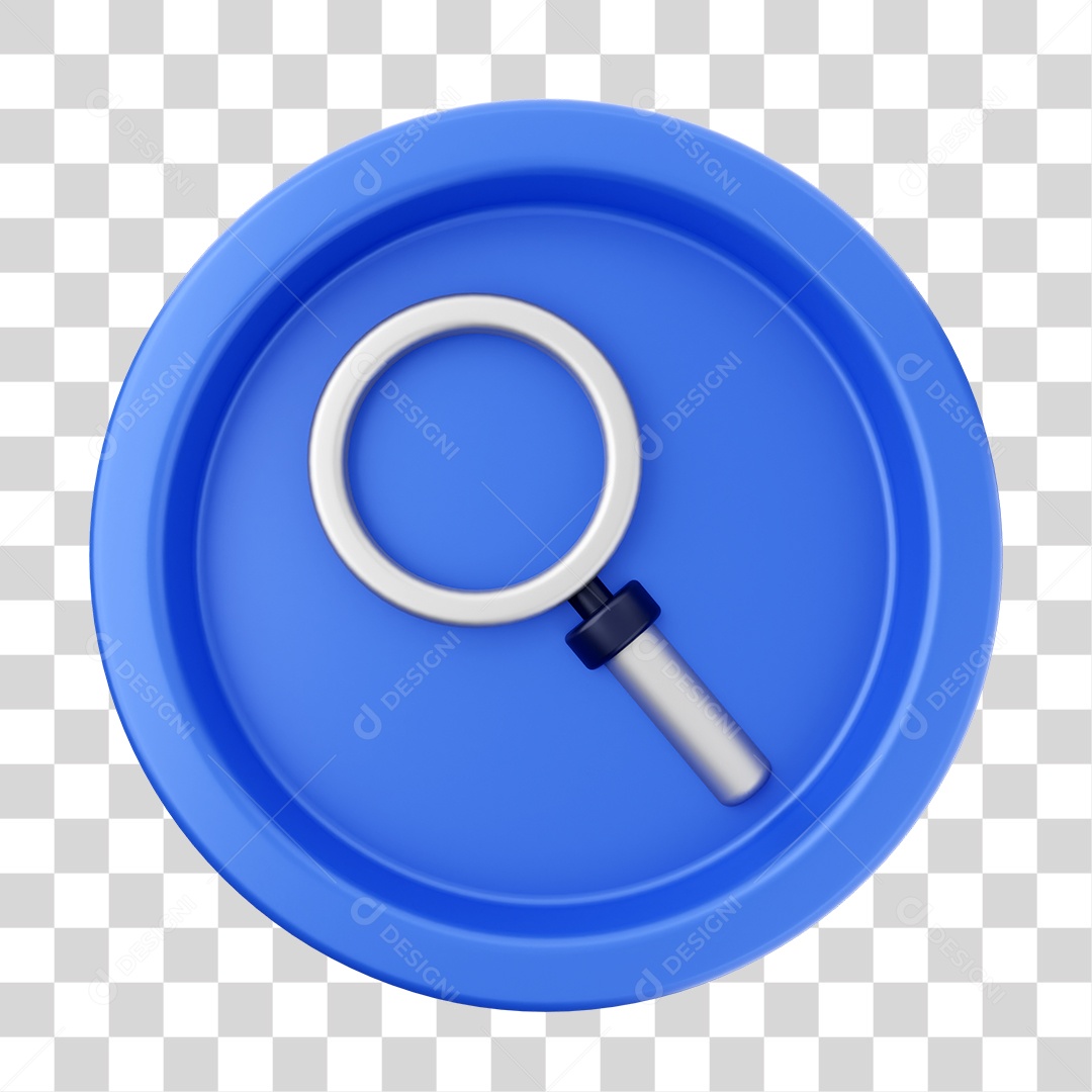 Elemento 3D Interface de usuário Lupa para Composição PNG Transparente