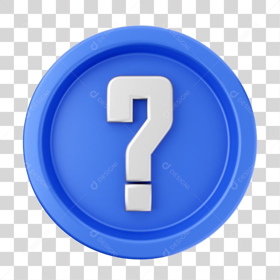 Elemento 3D Interface de usuário ? para Composição PNG Transparente