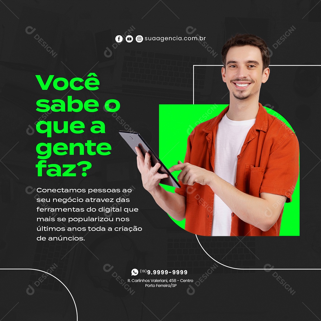Você Sabe o Que a Gente Faz Agência de Publicidade Social Media PSD Editável