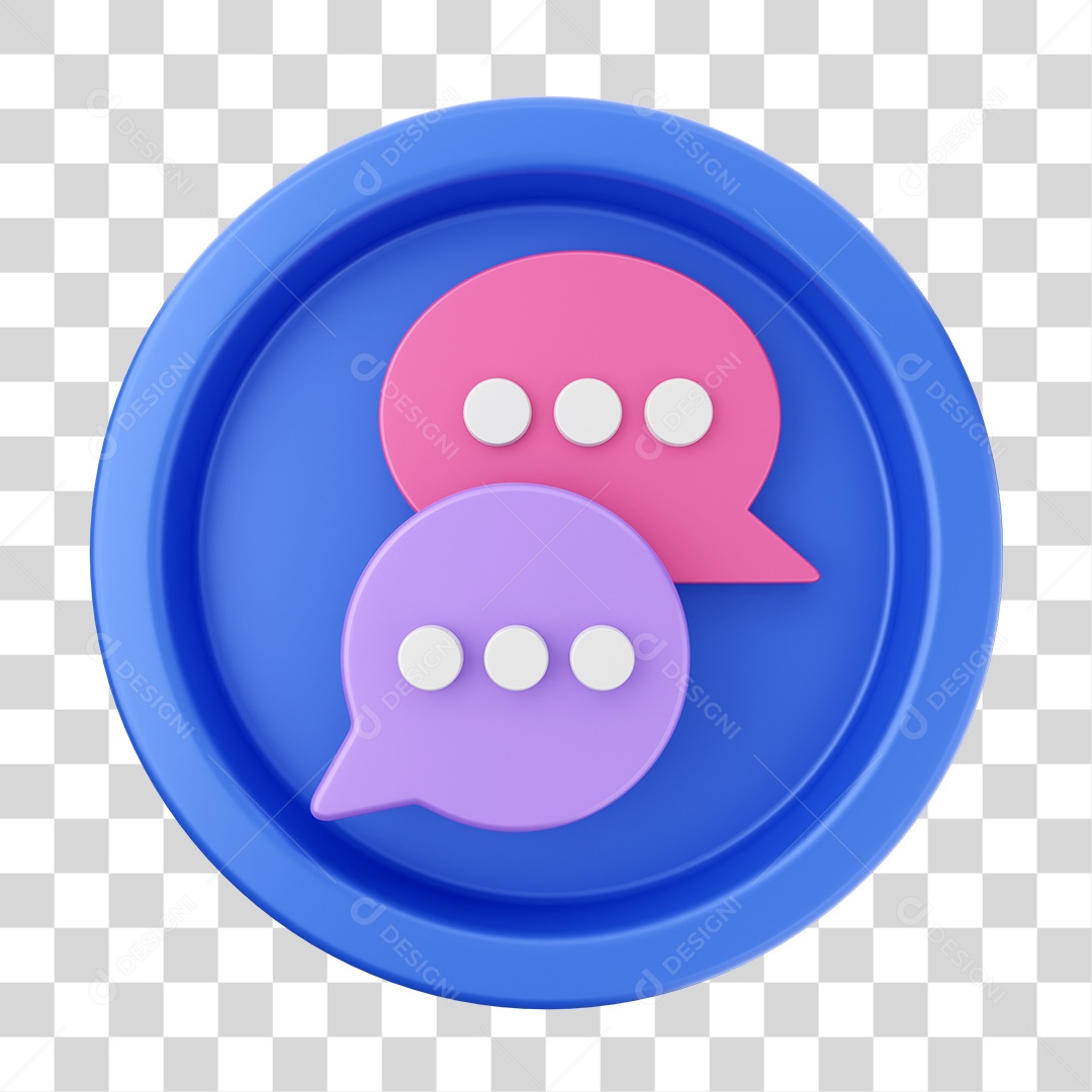 Elemento 3D Interface de usuário Mensagem para Composição PNG Transparente