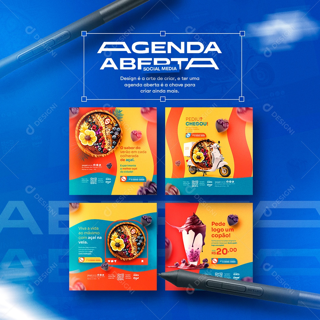 Agenda Aberta Design Designer Gráfico Social Media PSD Editável