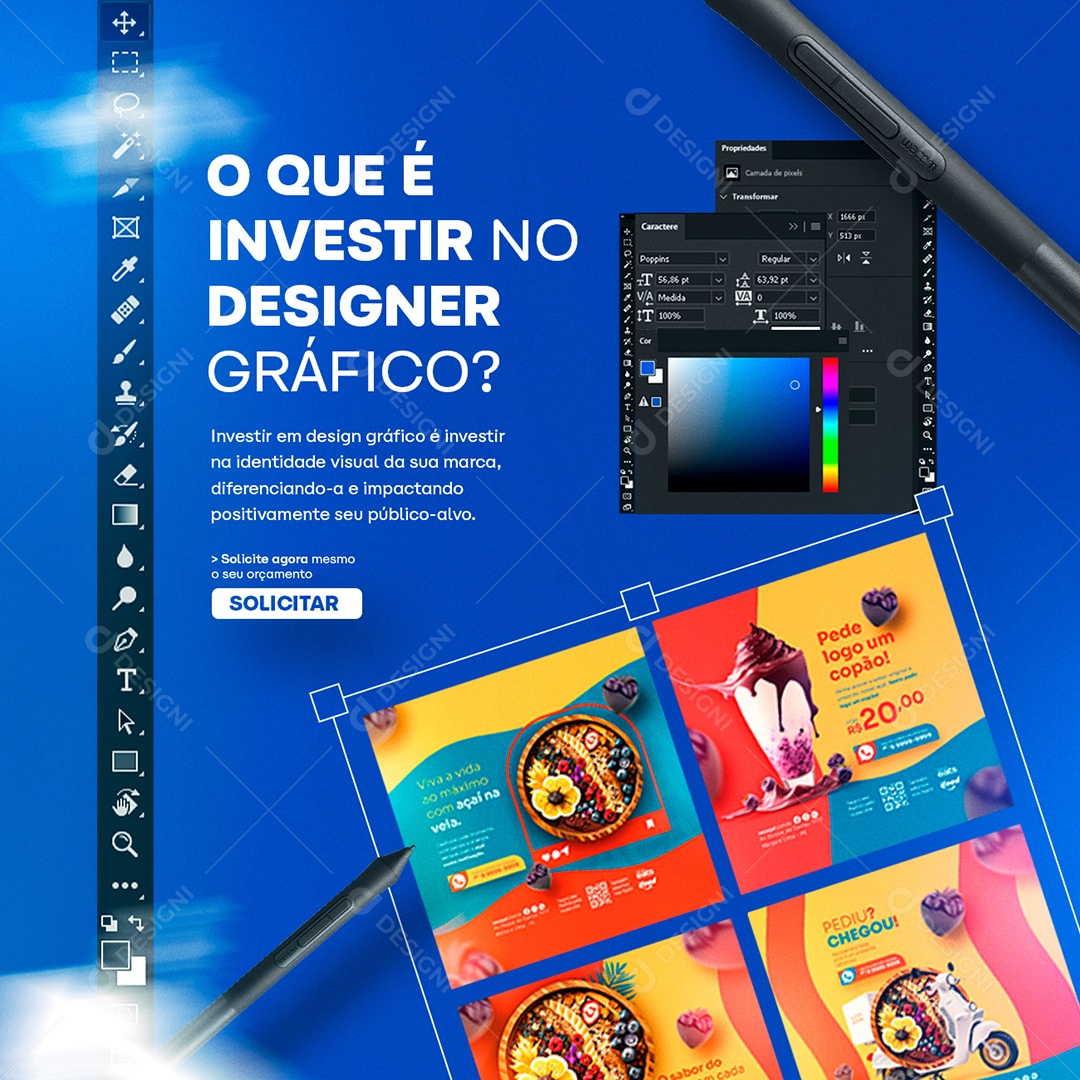 O Que é Investir no Designer Gráfico Social Media PSD Editável