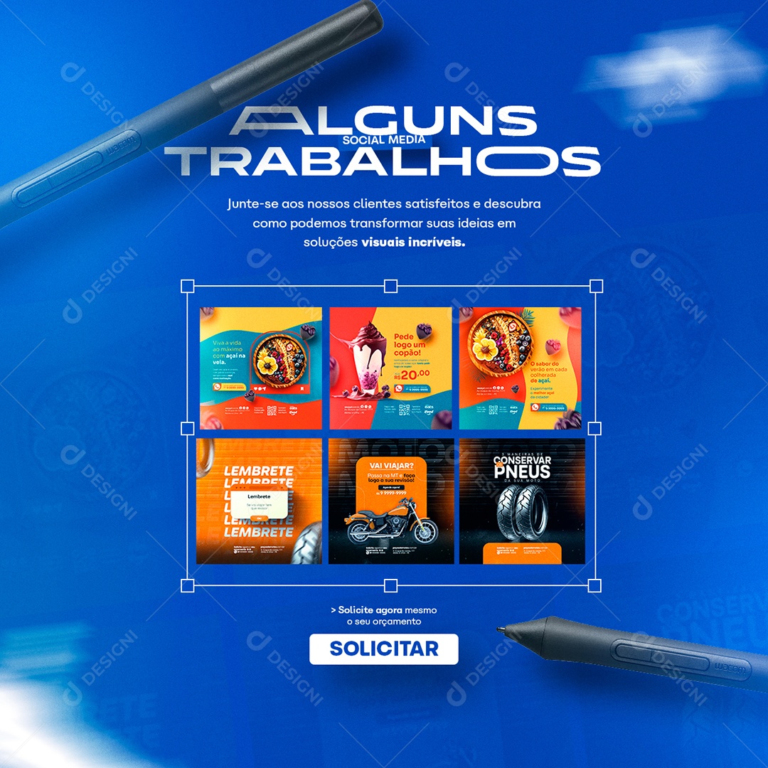 Alguns Trabalhos Designer Gráfico Social Media PSD Editável