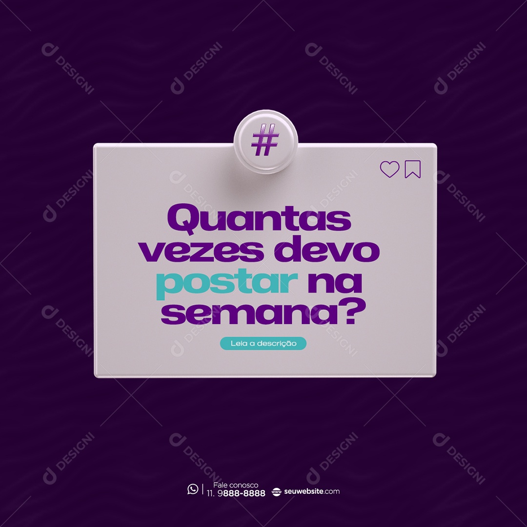 Quantas Vezes Devo Postar na Semana Marketing Digital Social Media PSD Editável