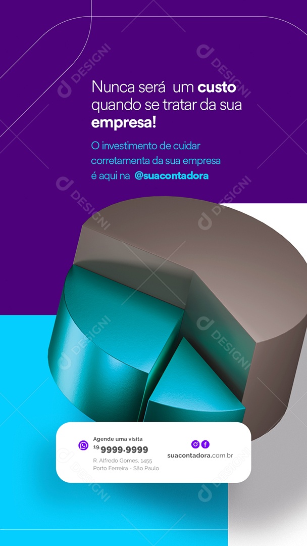 Story Nunca será um Custo Quando se Tratar da Sua Empresa Contabilidade Social Media PSD Editável