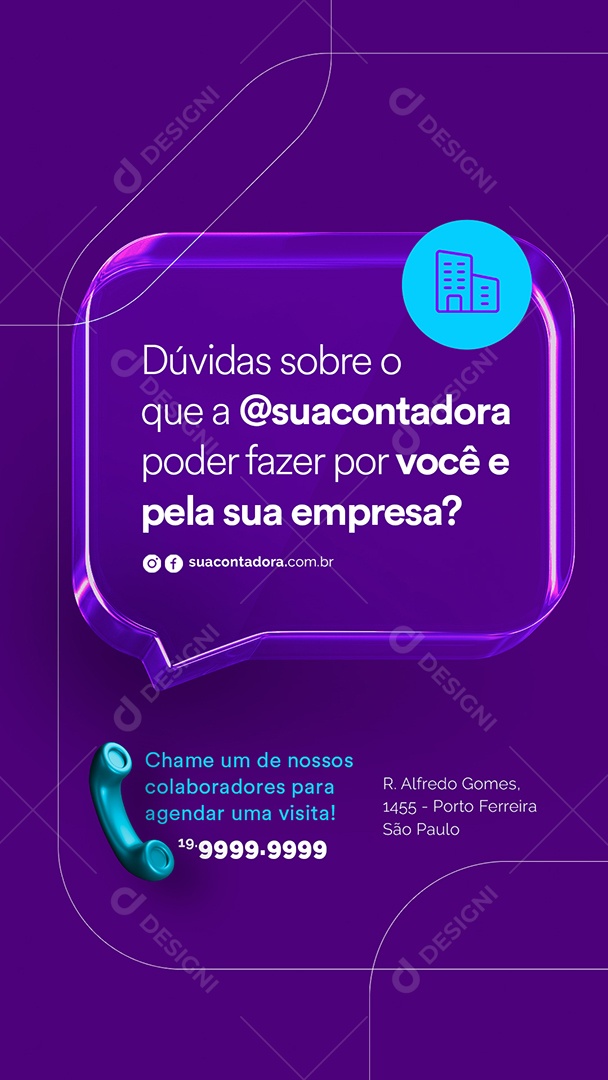 Story Dúvidas Sobre o Que a Sua Contabilidade Social Media PSD Editável