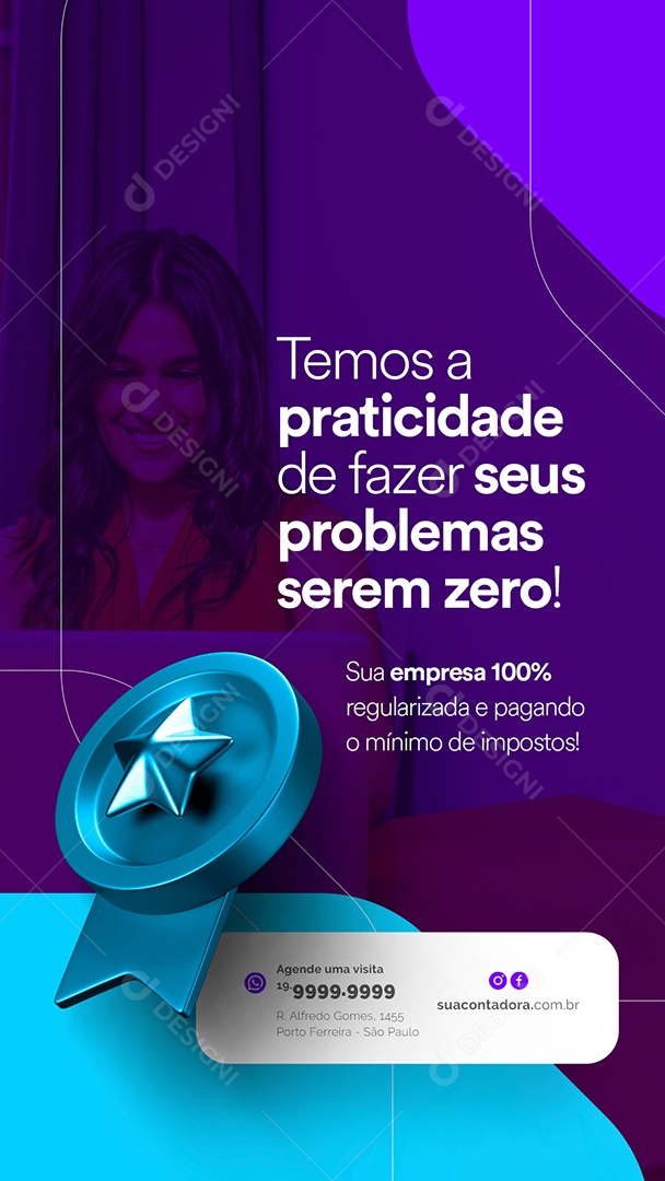 Story Temos a Praticidade de Fazer Seus Problemas Serem Zero Contabilidade Social Media PSD Editável